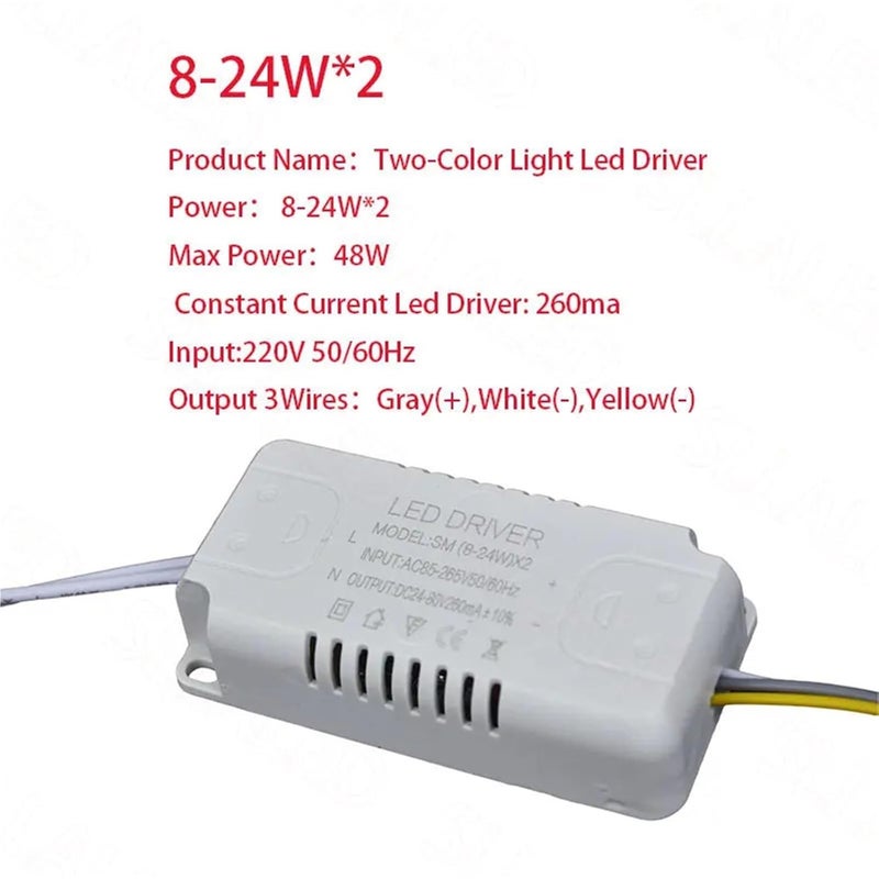 ضوء سقف LED ثابت التيار قابل لتغيير اللون المزدوج 8 24W 240 260mA AC220V - Image 2